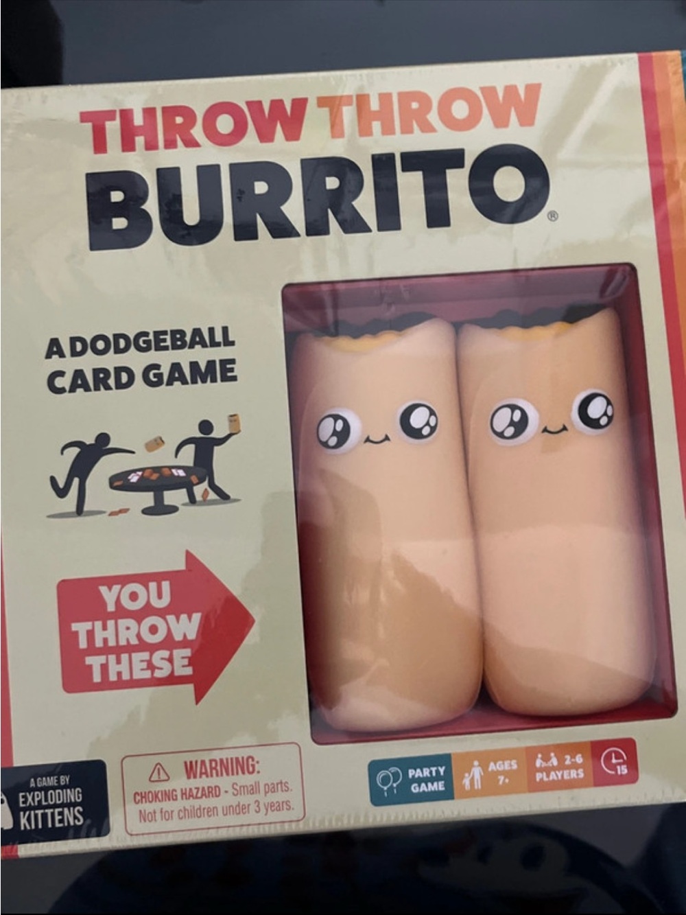 Throw Throw Burrito Game - Beige Burrito Plush Dodgeball Card Game